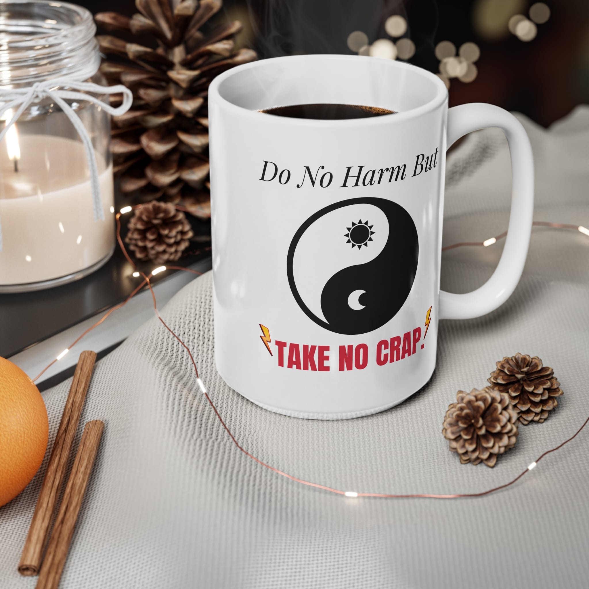 Do No Harm But Take No Crap Funny Work Mug by RudeCuppa