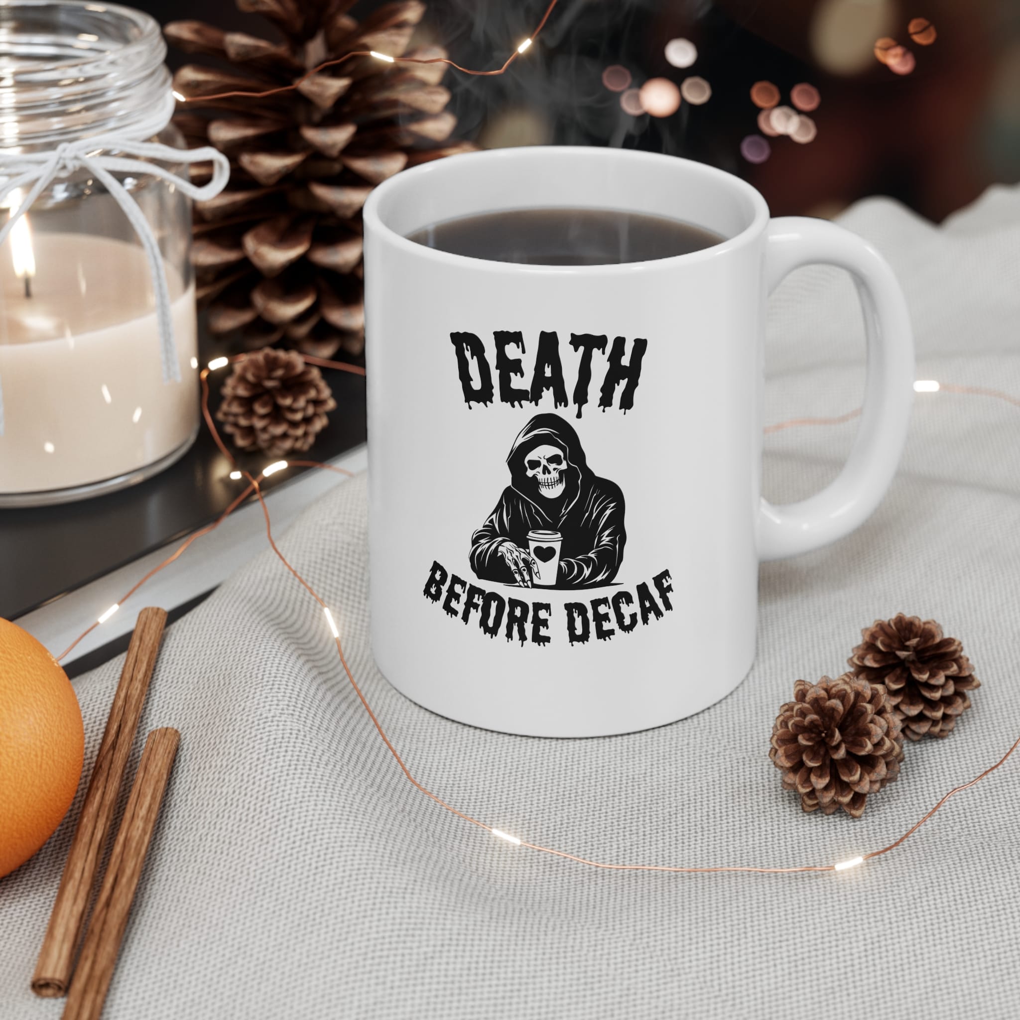 Death Before Decaf Funny Mug by RudeCuppa