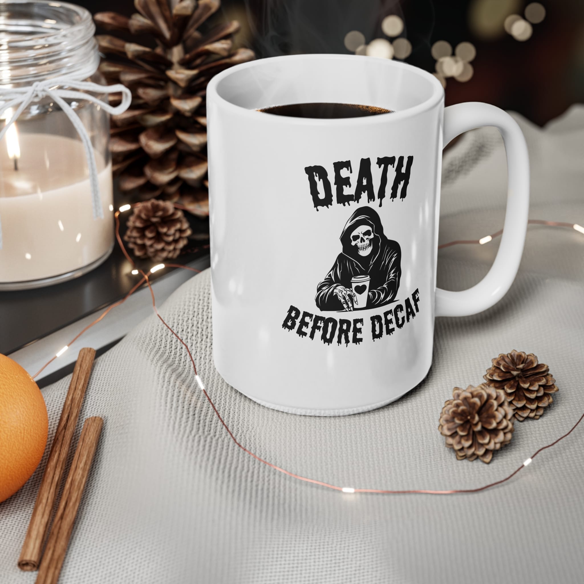Death Before Decaf Funny Mug by RudeCuppa