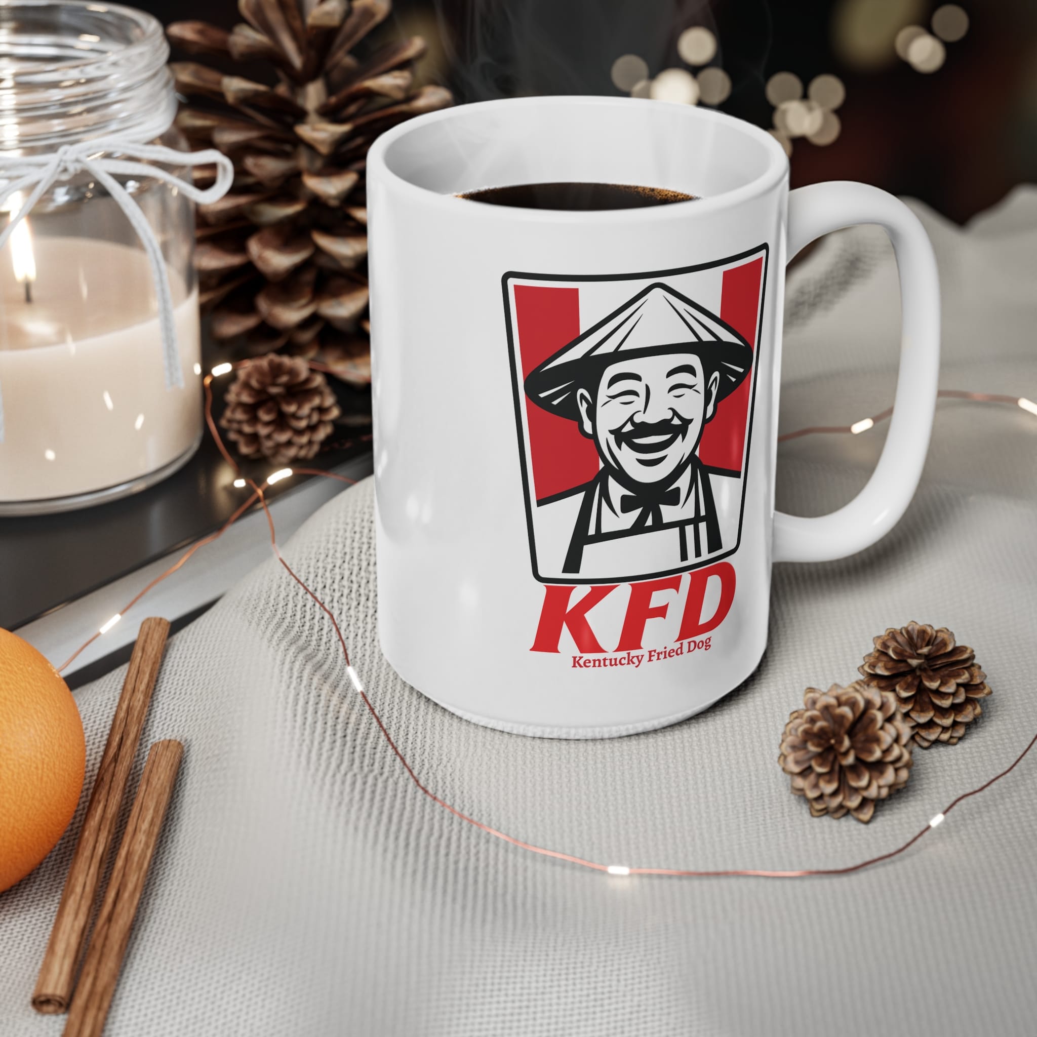 KFD Kentucky Fried Dog Funny Parody Mug by RudeCuppa