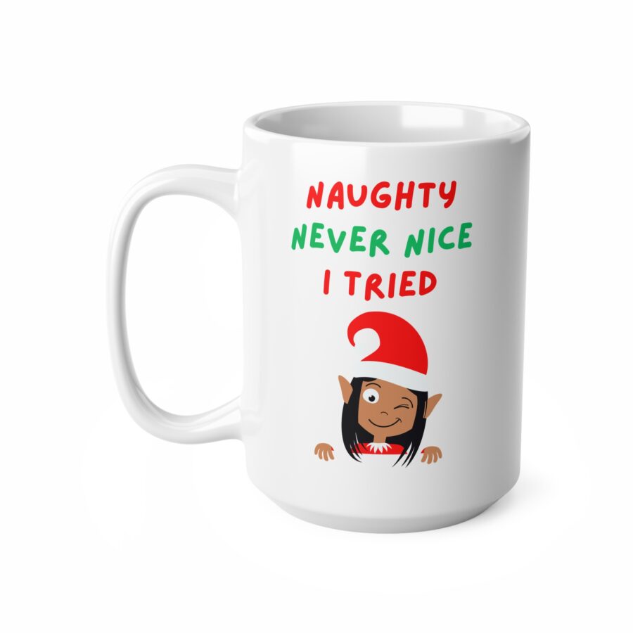 Naughty Never Nice I Tried Christmas Mug - Ceramic Coffee Cups, 11oz, 15oz - Image 7