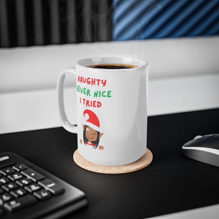 Naughty Never Nice I Tried Christmas Mug - Ceramic Coffee Cups, 11oz, 15oz - Image 10