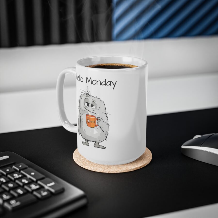 Hello Monday - Ceramic Coffee Cups, 11oz, 15oz - Image 10