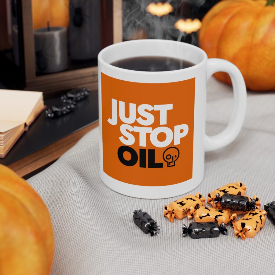 Just Stop Oil Mug - Ceramic Coffee Cups, 11oz, 15oz - Image 6