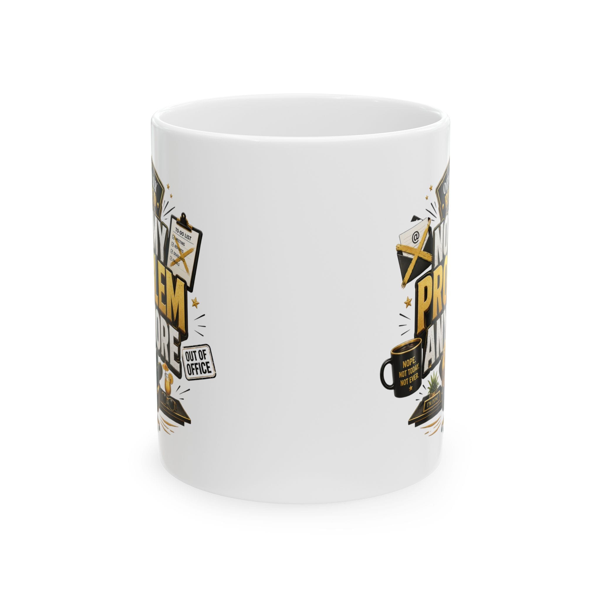 Officially Retired Not My Problem Anymore Funny Retirement Mug by RudeCuppa