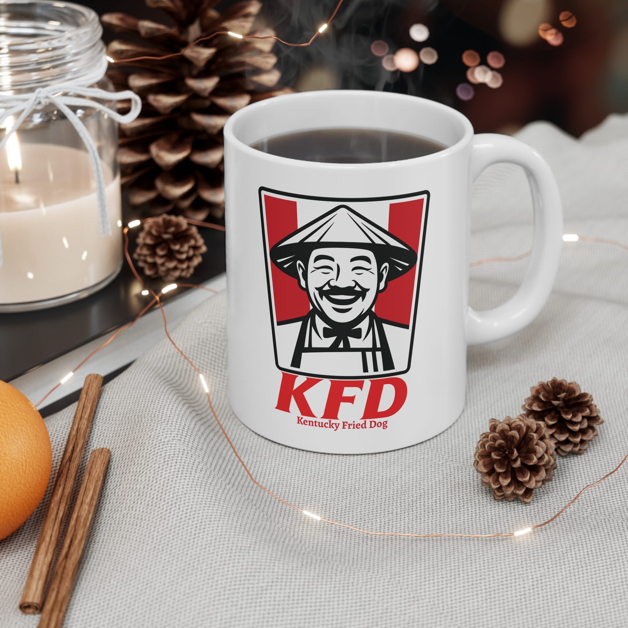 KFD Kentucky Fried Dog Funny Parody Mug by RudeCuppa