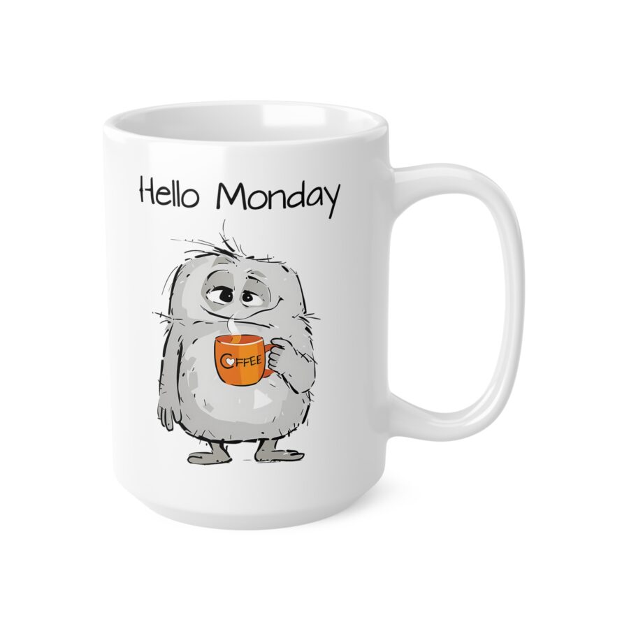 Hello Monday - Ceramic Coffee Cups, 11oz, 15oz - Image 7