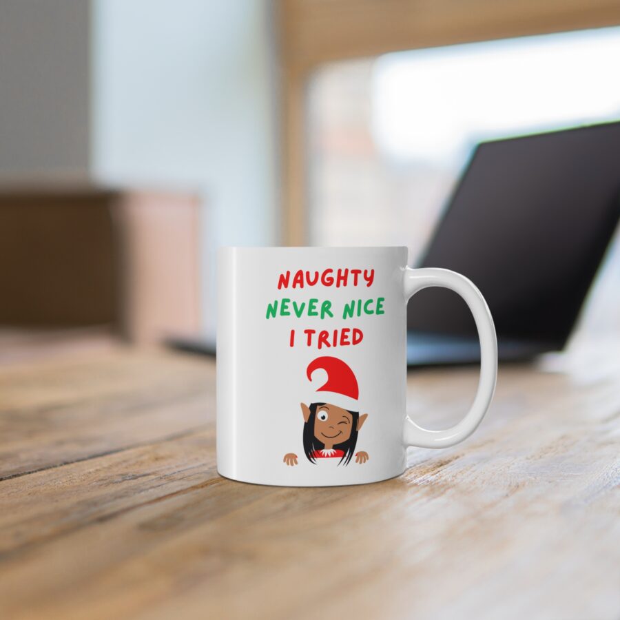 Naughty Never Nice I Tried Christmas Mug - Ceramic Coffee Cups, 11oz, 15oz - Image 5
