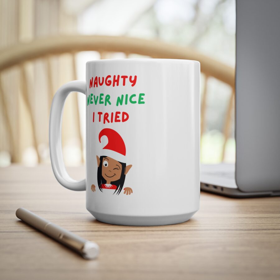 Naughty Never Nice I Tried Christmas Mug - Ceramic Coffee Cups, 11oz, 15oz - Image 11