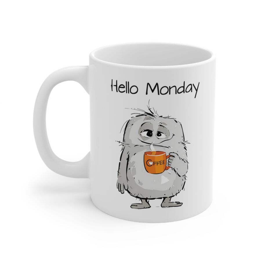 Hello Monday - Ceramic Coffee Cups, 11oz, 15oz - Image 2