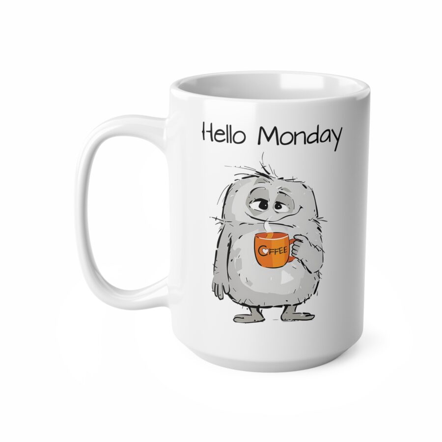 Hello Monday - Ceramic Coffee Cups, 11oz, 15oz - Image 8