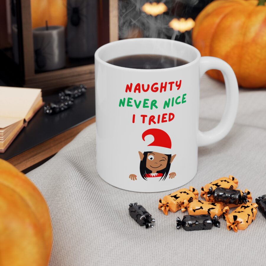 Naughty Never Nice I Tried Christmas Mug - Ceramic Coffee Cups, 11oz, 15oz - Image 6