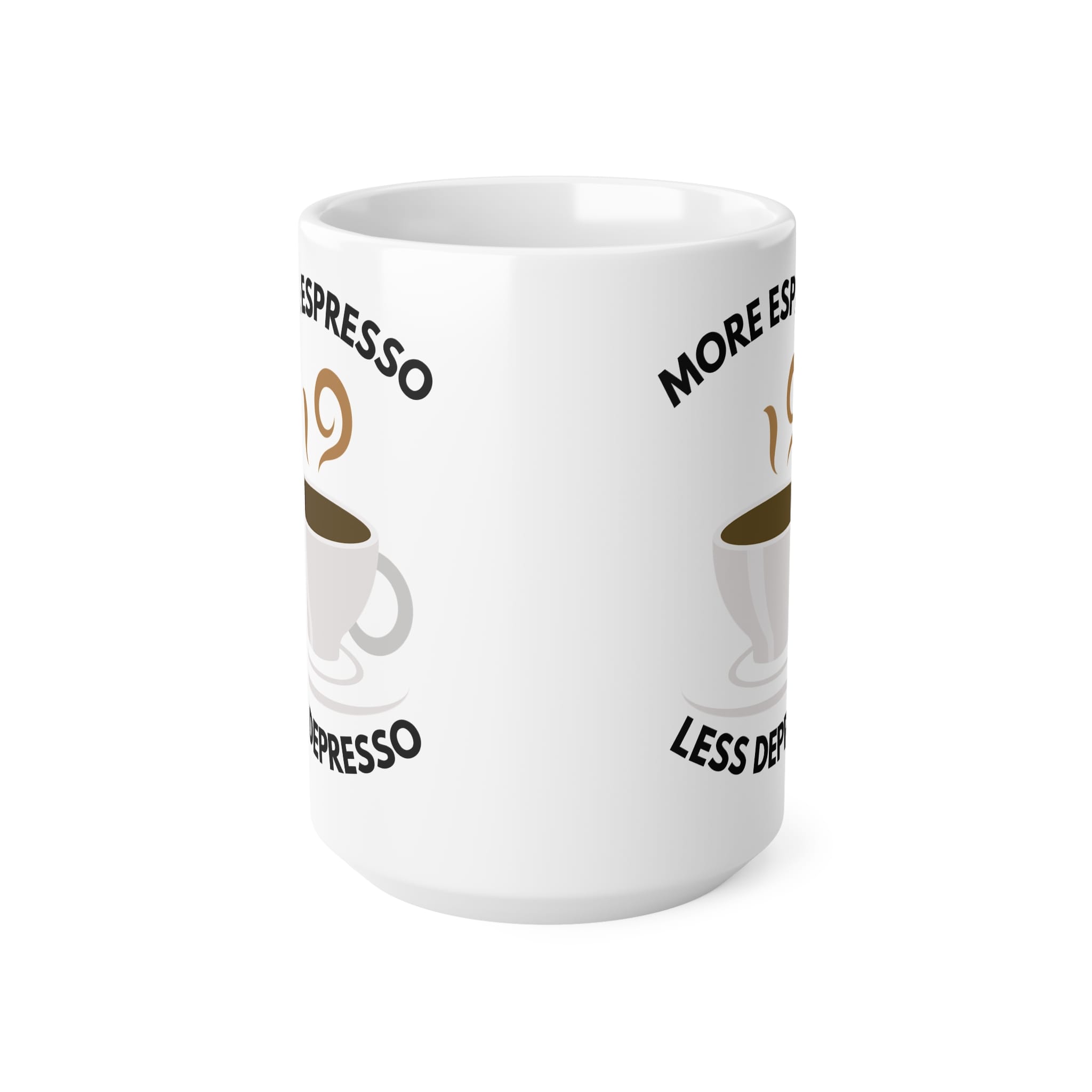 More Espresso Less Depresso Funny Mug by RudeCuppa