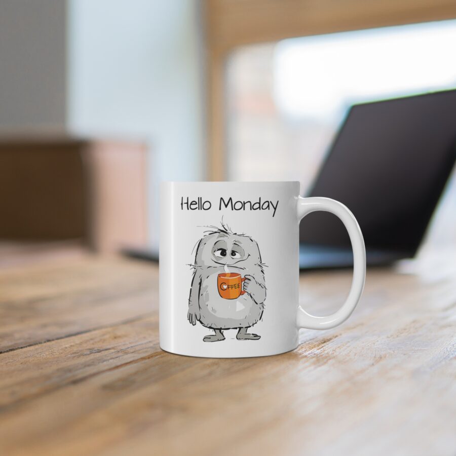 Hello Monday - Ceramic Coffee Cups, 11oz, 15oz - Image 5