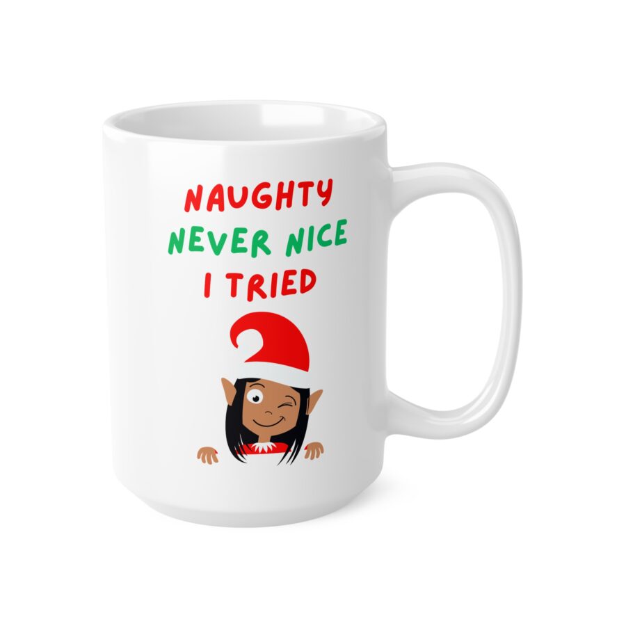 Naughty Never Nice I Tried Christmas Mug - Ceramic Coffee Cups, 11oz, 15oz - Image 8