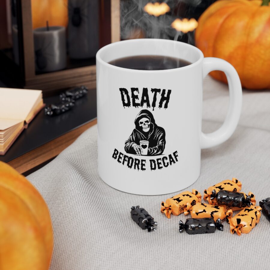 Death before decaf - Ceramic Coffee Cups, 11oz, 15oz - Image 6
