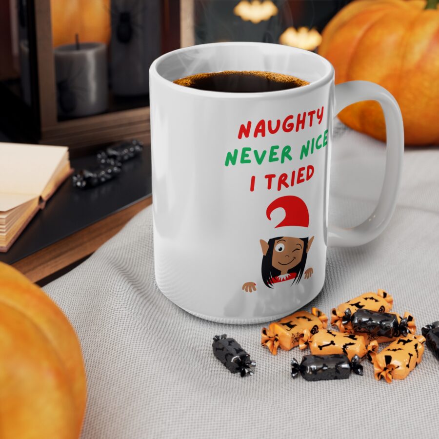 Naughty Never Nice I Tried Christmas Mug - Ceramic Coffee Cups, 11oz, 15oz - Image 12