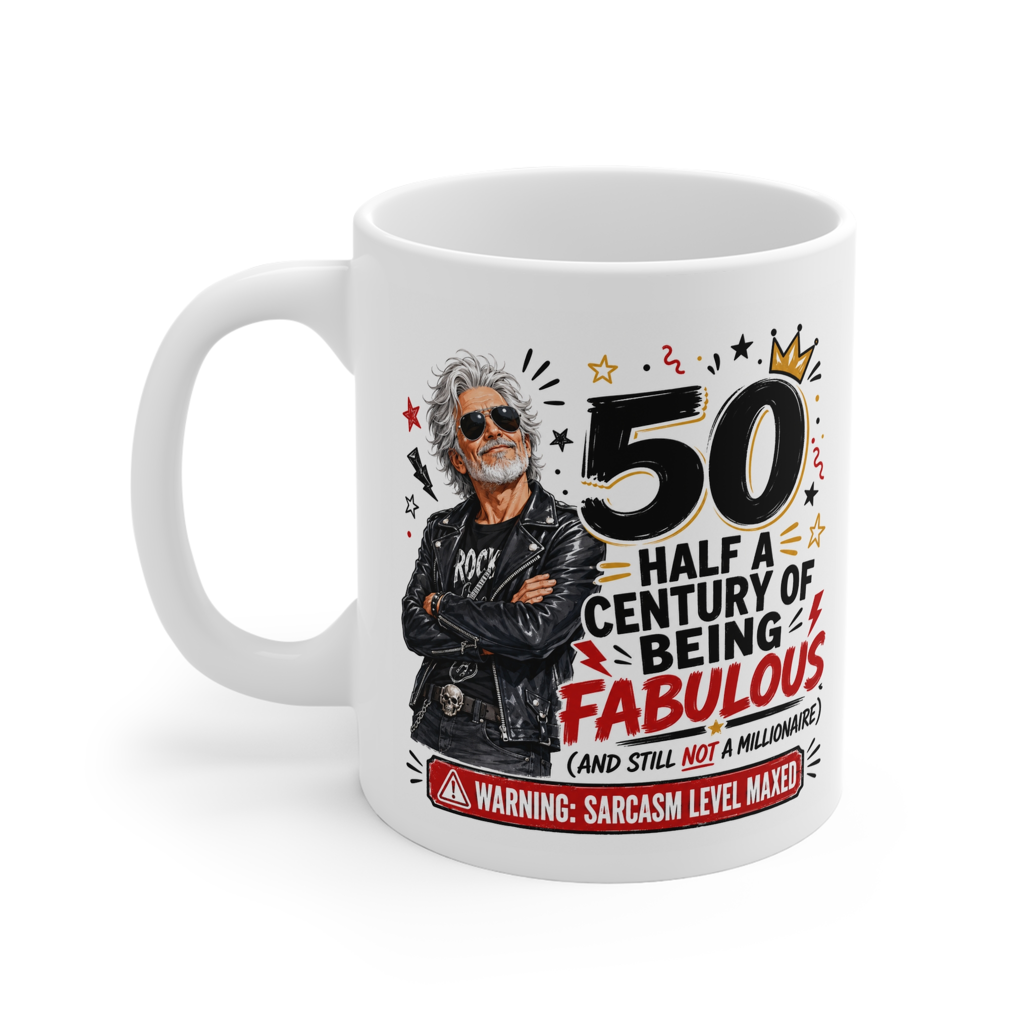 50th Birthday funny milestone mug by RudeCuppa