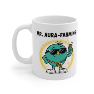 Mr. Aura-Farming funny character mug by RudeCuppa