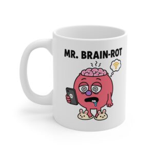 Mr. Brain-Rot funny character mug by RudeCuppa