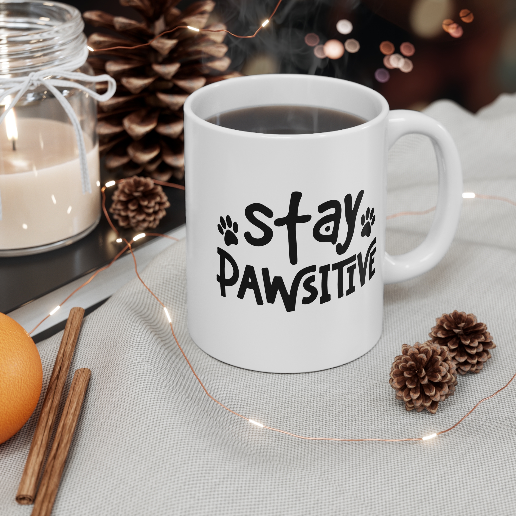 Stay Pawsitive Funny Dog Mug | Dog Lover Gift - Image 3