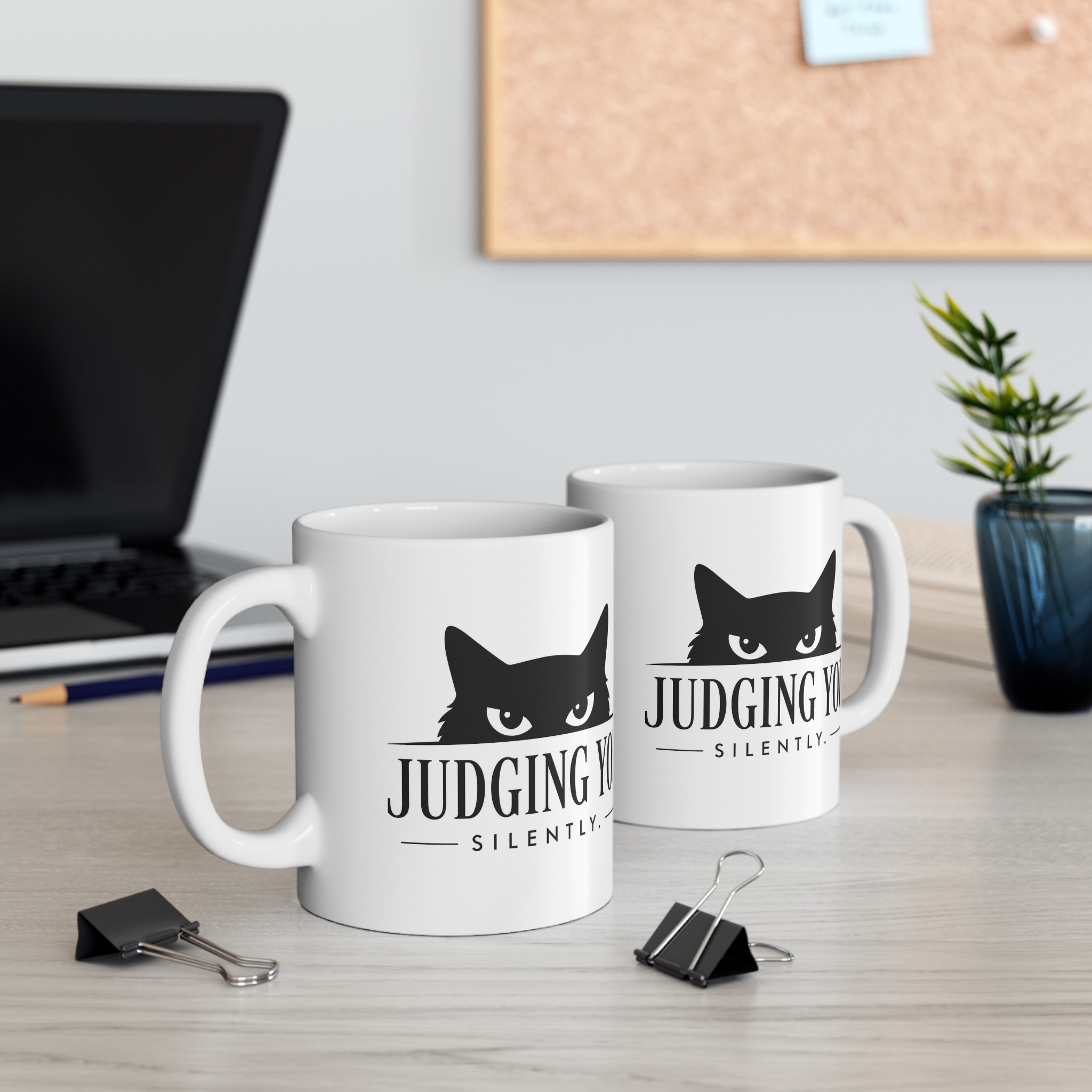 Judging You Silently Funny Cat Mug | Cat Lover Gift - Image 4