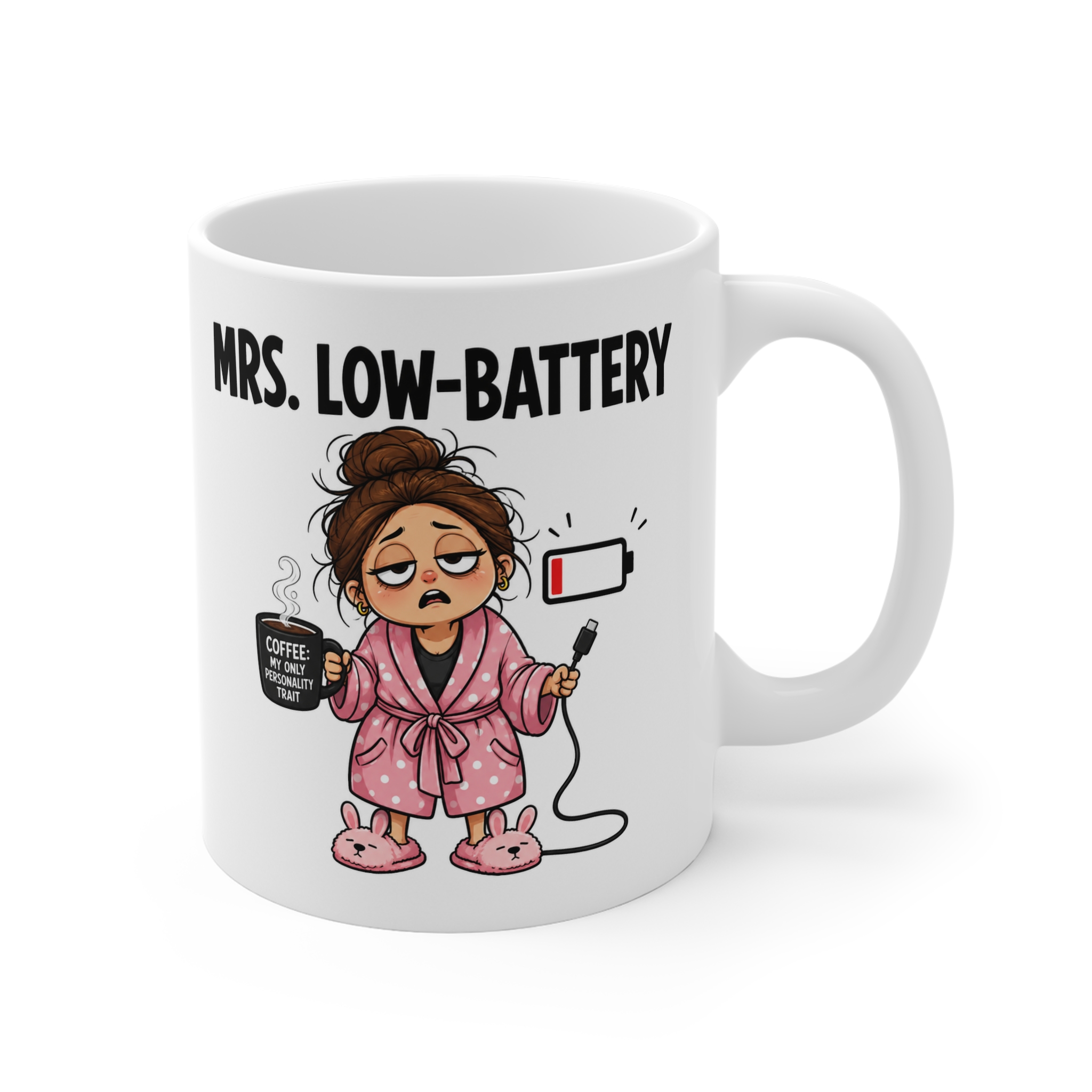 Mrs. Low-Battery Funny Mug - Image 2