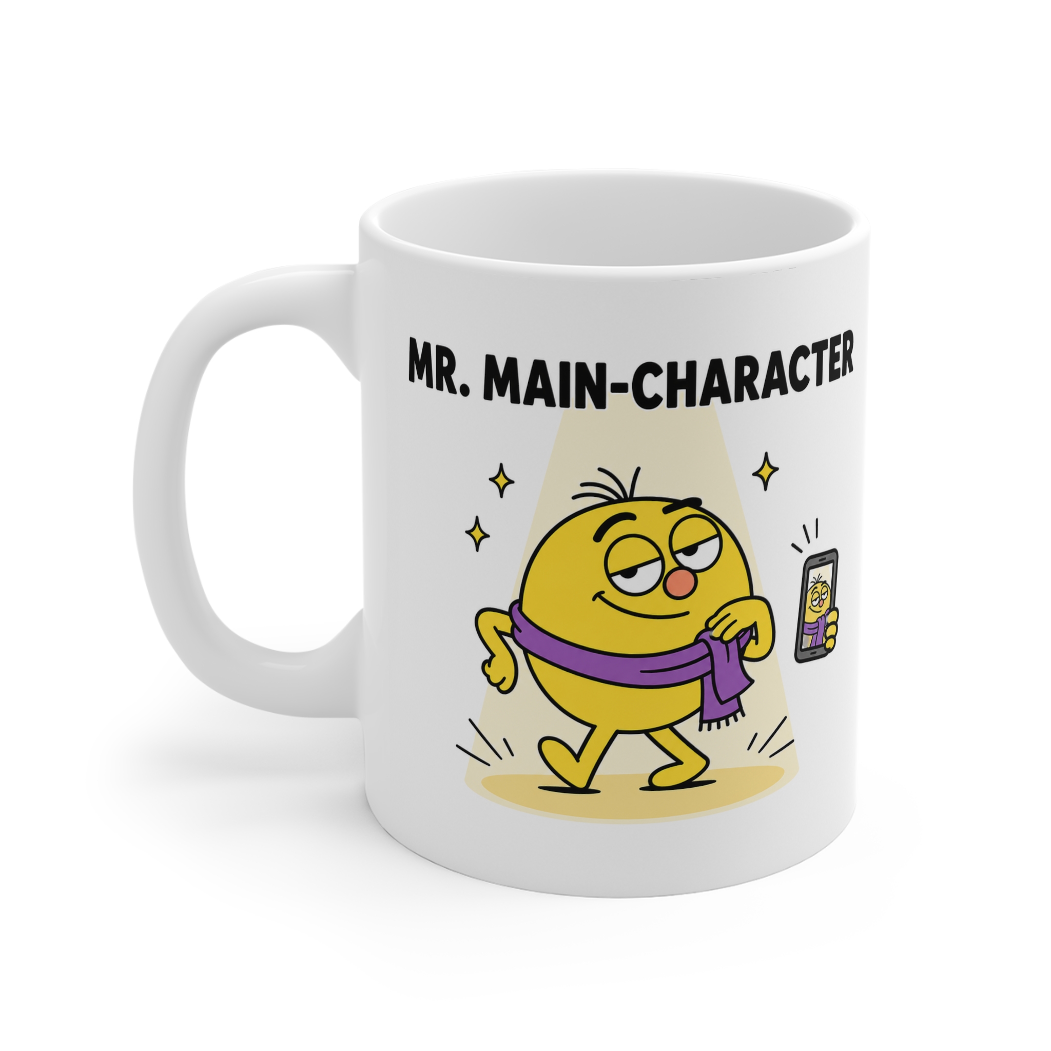 Mr. Main-Character funny character mug by RudeCuppa
