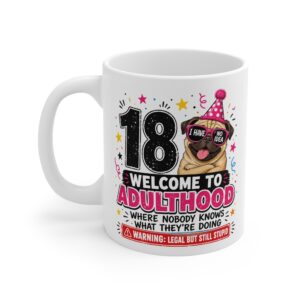 18th Birthday funny adult milestone mug by RudeCuppa