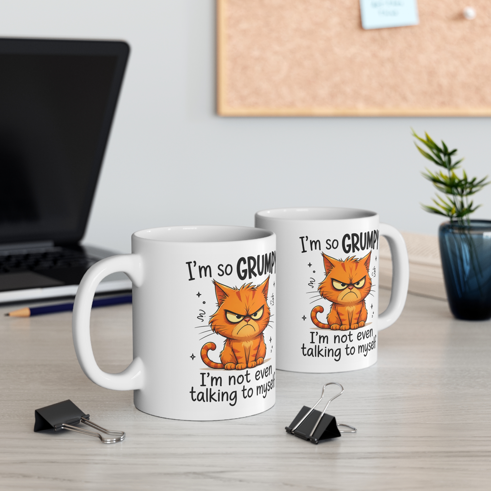 I'm So Grumpy I'm Not Even Talking To Myself Funny Cat Mug - Image 4
