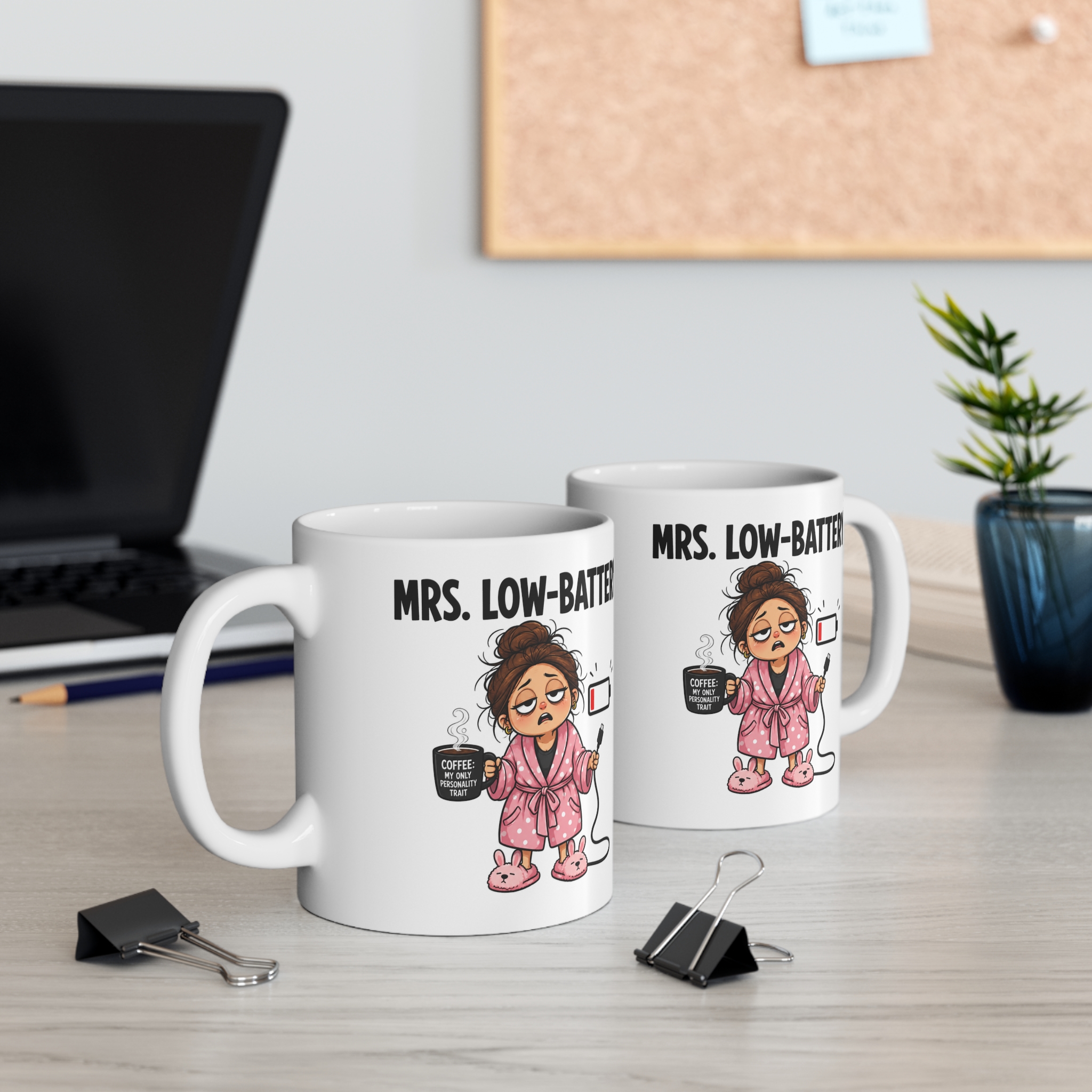 Mrs. Low-Battery Funny Mug - Image 4