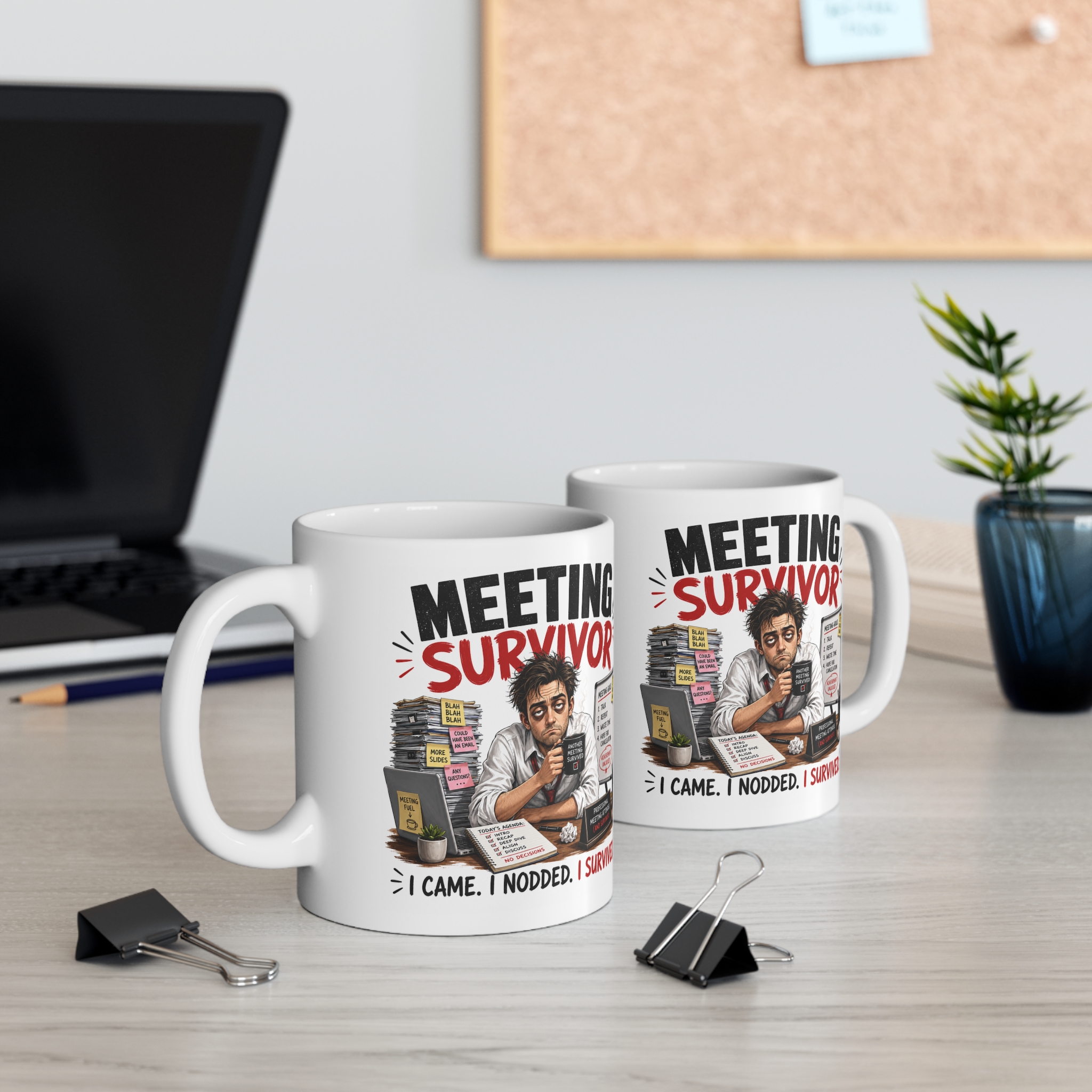 Meeting Survivor Funny Office Mug - Image 4