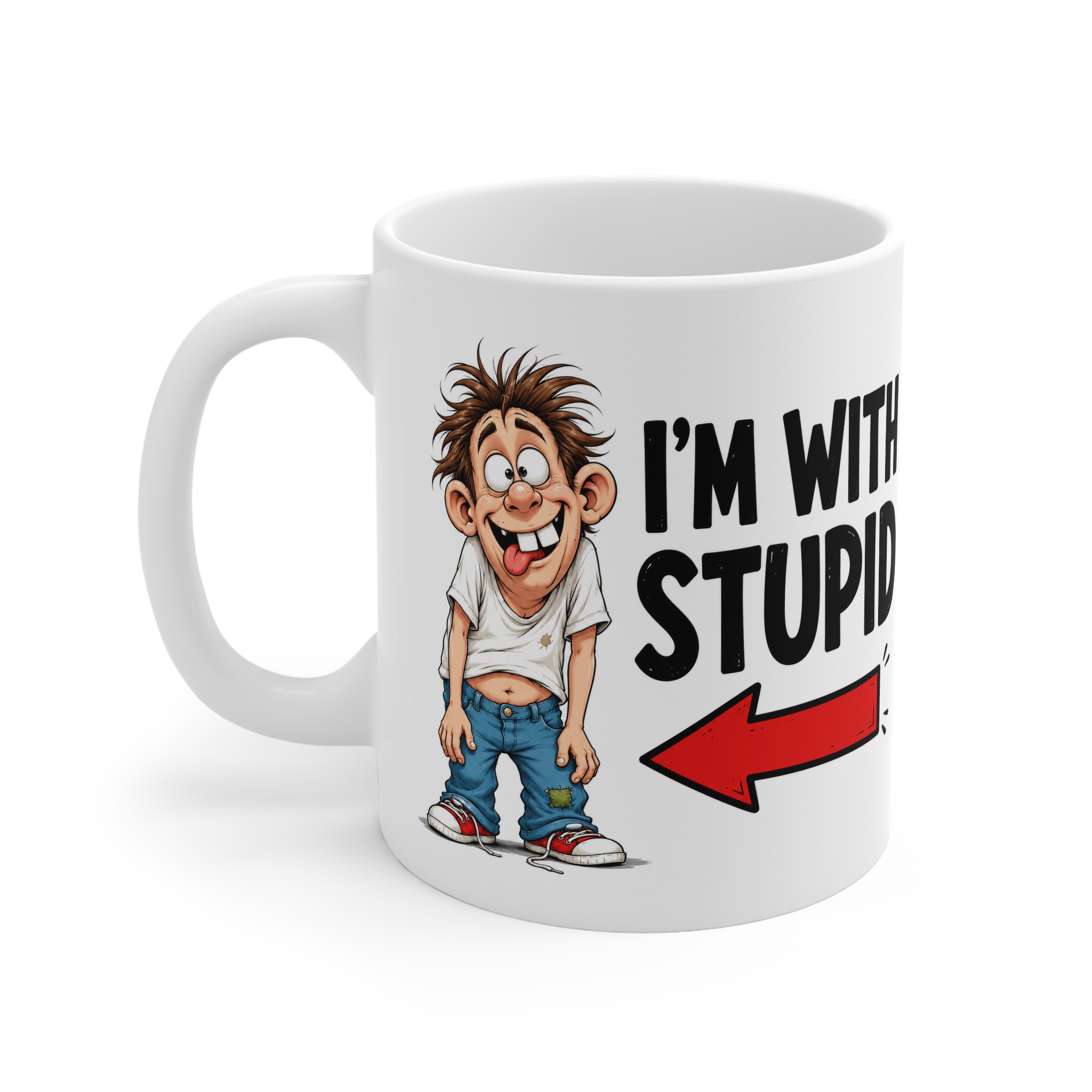 I'm With Stupid funny novelty mug by RudeCuppa
