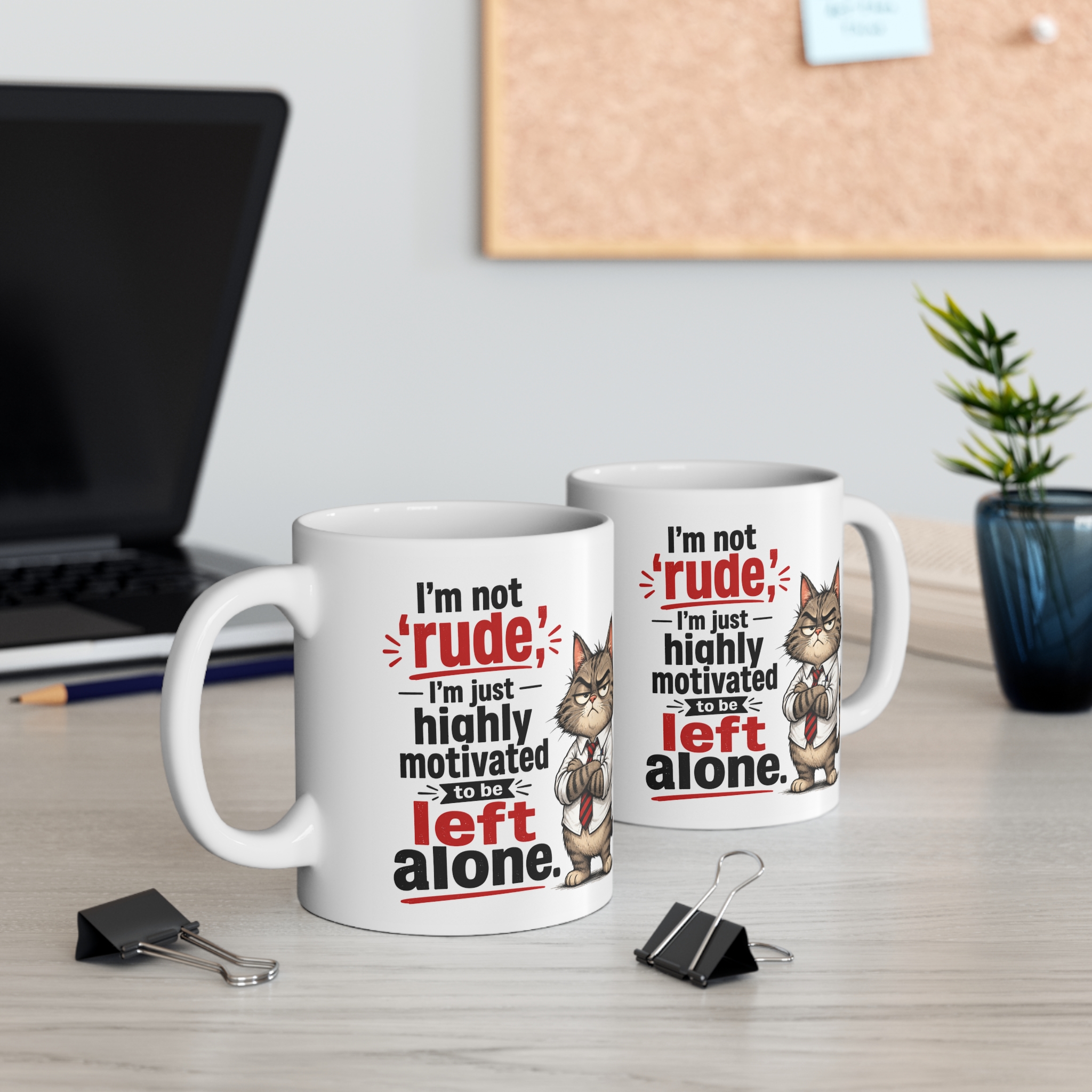 I'm Not Rude Funny Cat Mug - additional product photo 3 by RudeCuppa