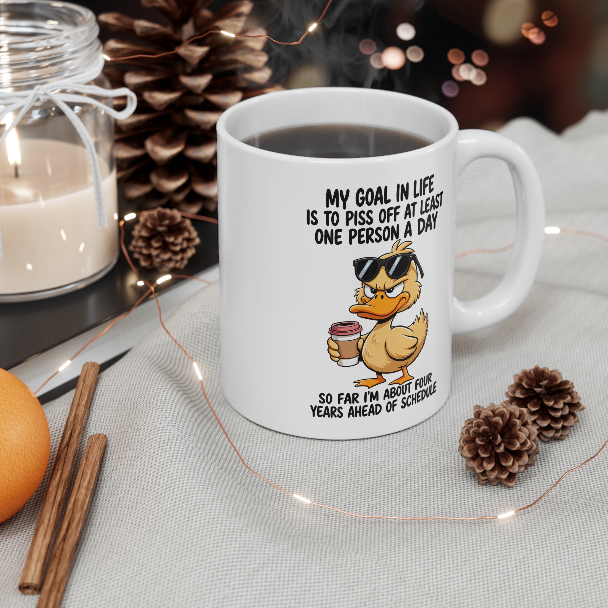 Sassy Duck Mug funny ceramic mug by RudeCuppa