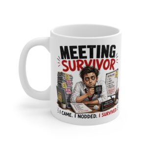 Meeting Survivor Funny Office Mug