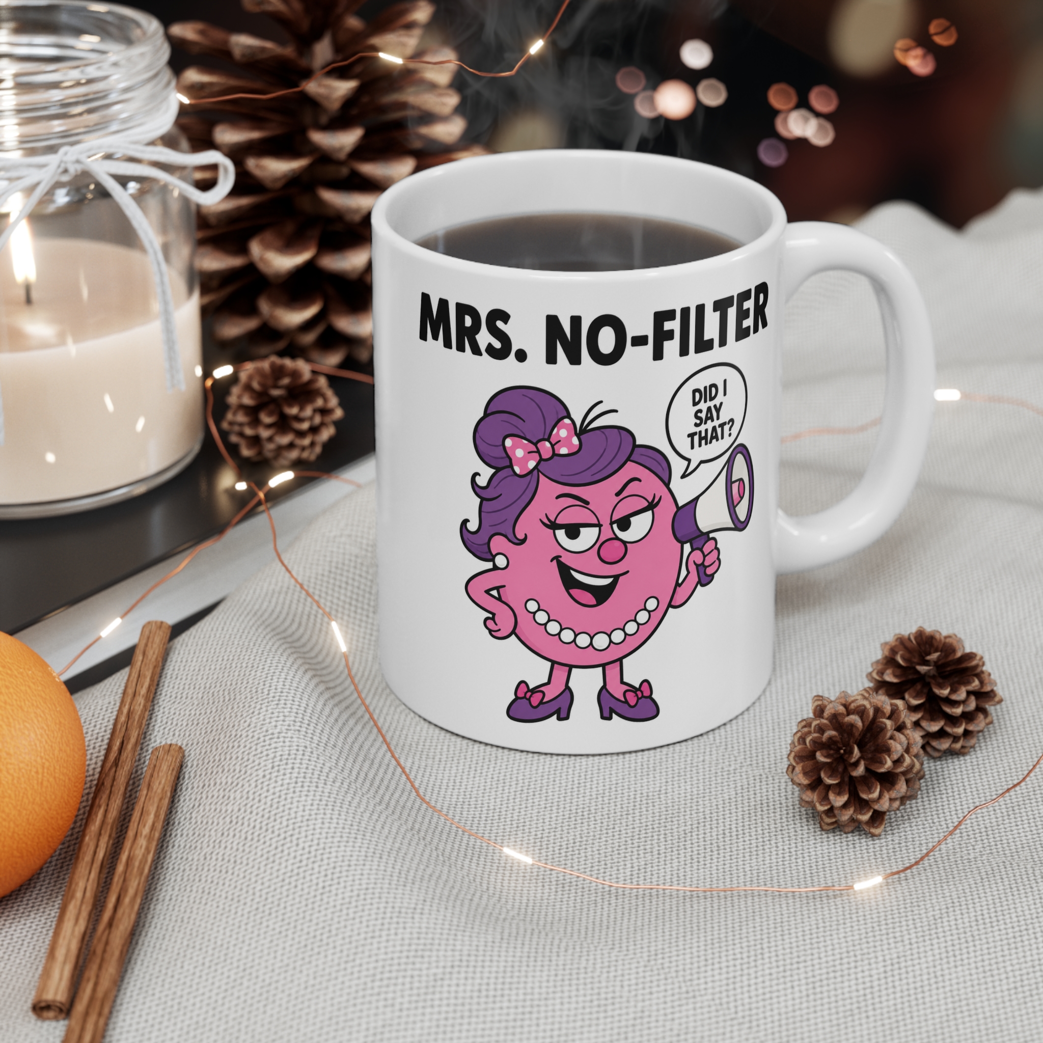 Mrs. No-Filter Funny Mug - Image 3