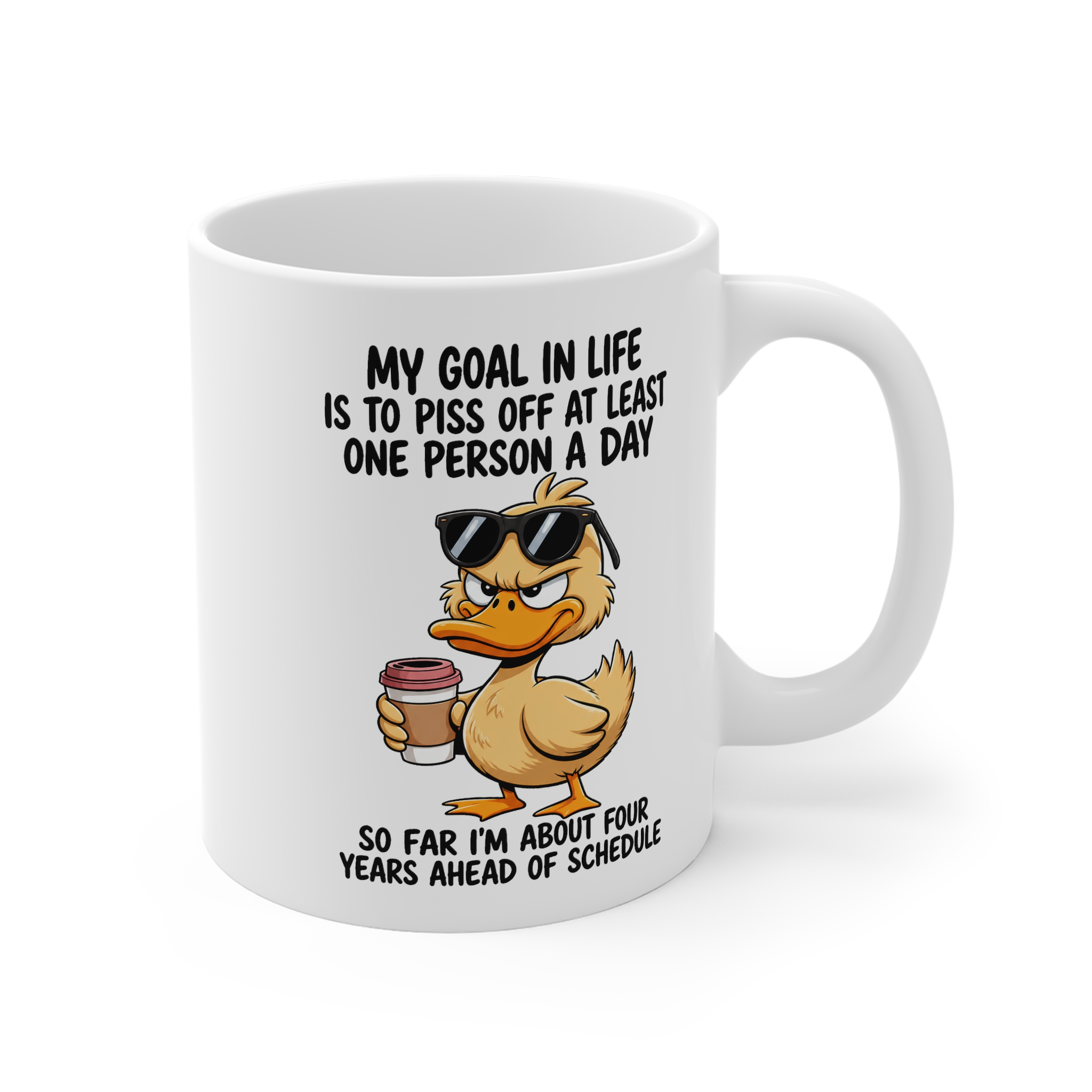 Sassy Duck Mug funny ceramic mug by RudeCuppa