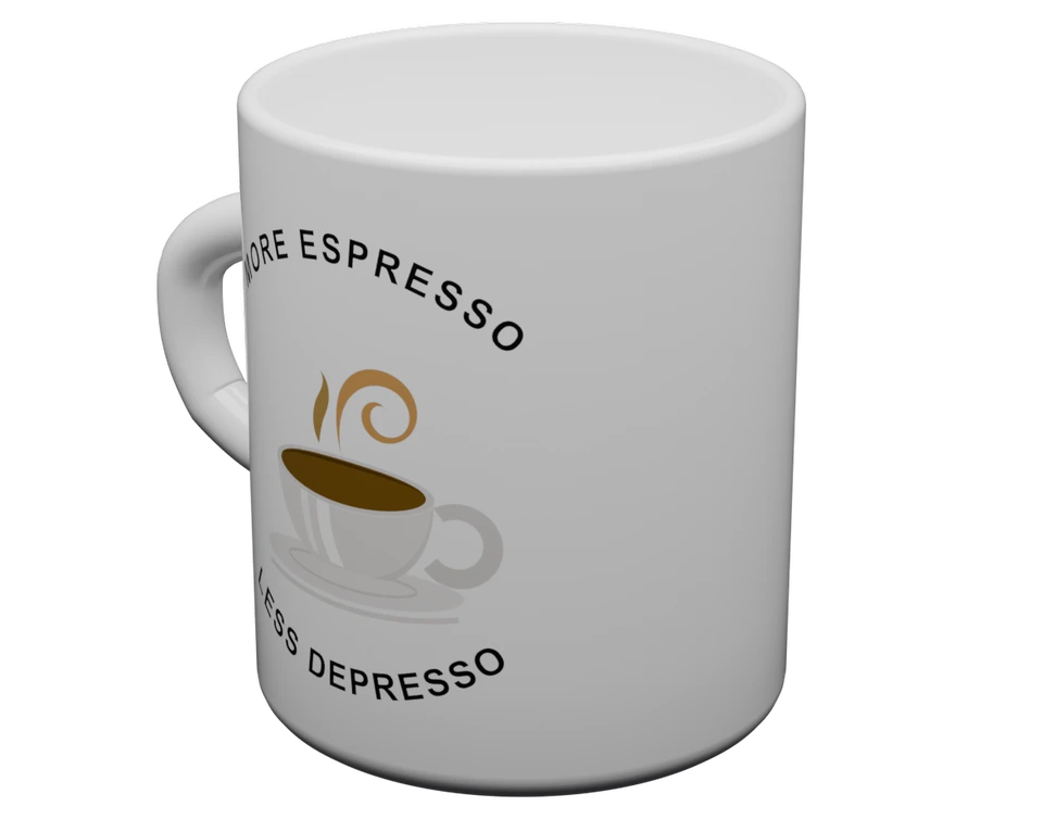 Back of the More Espresso Less Depresso mug
