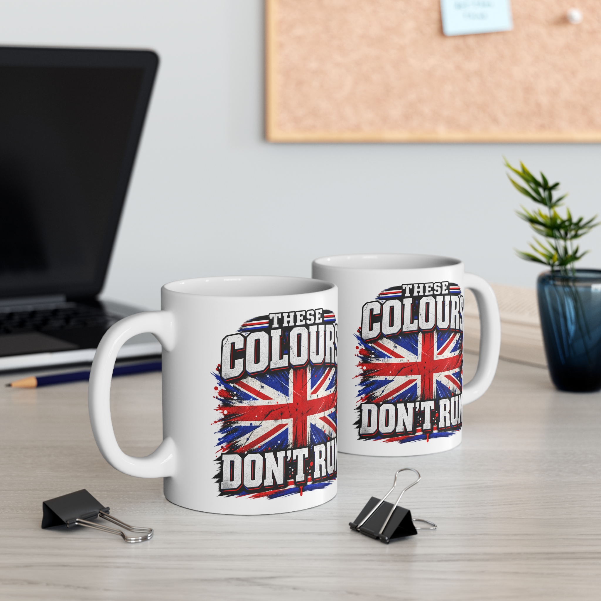 These Colours Don't Run Union Jack mug by RudeCuppa