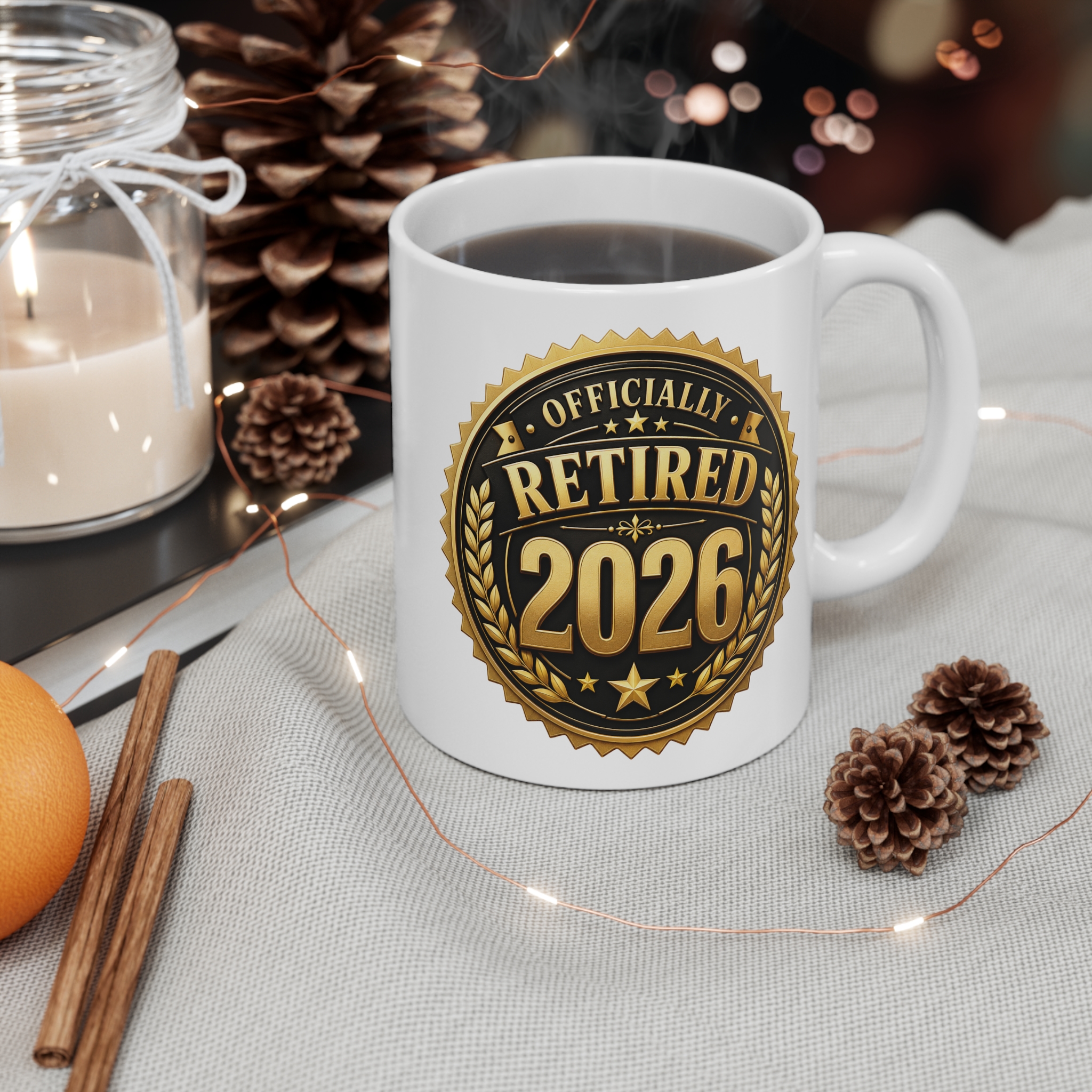 Officially Retired 2026 - Funny Retirement Ceramic Mug, (11oz) - Image 3
