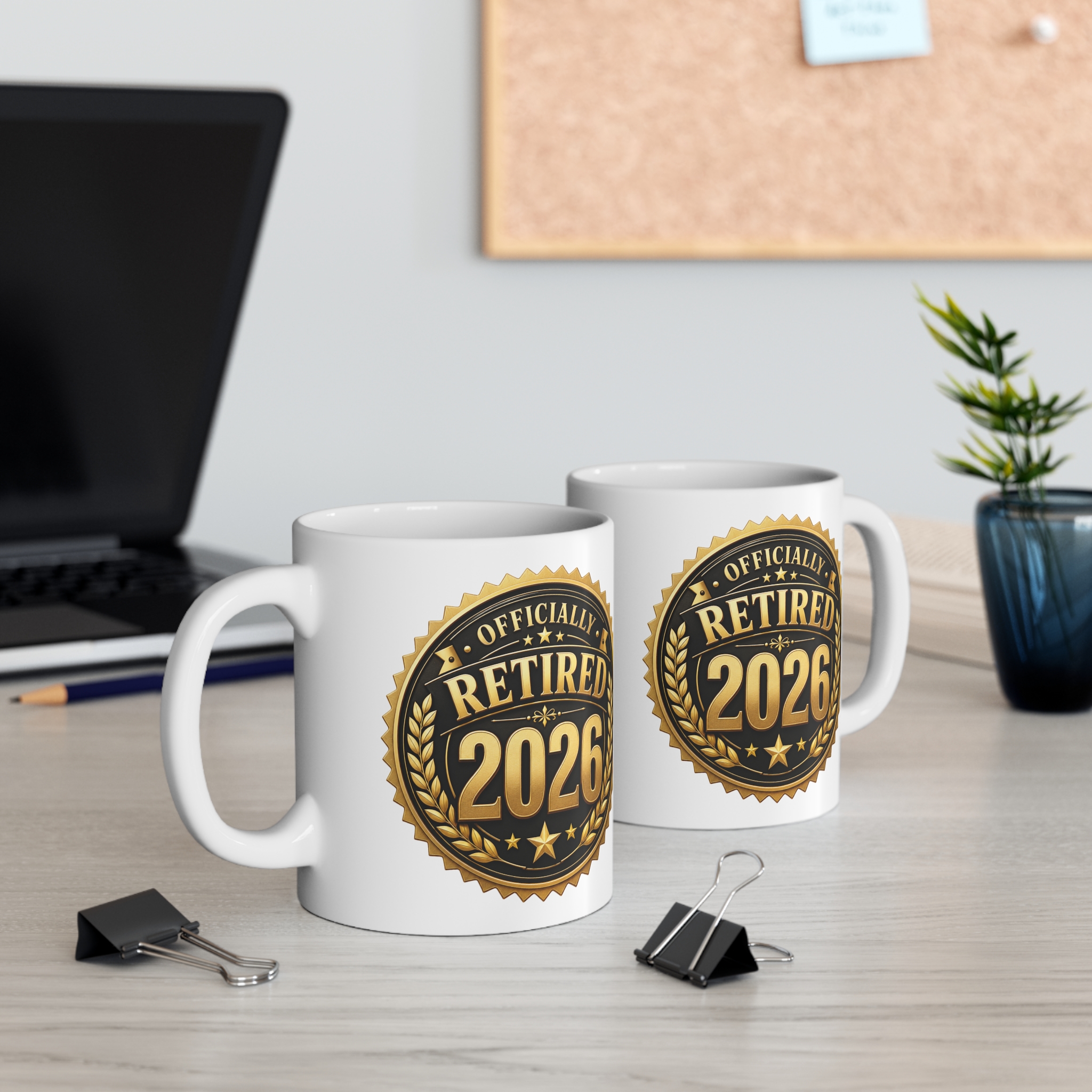 Officially Retired 2026 - Funny Retirement Ceramic Mug, (11oz) - Image 4