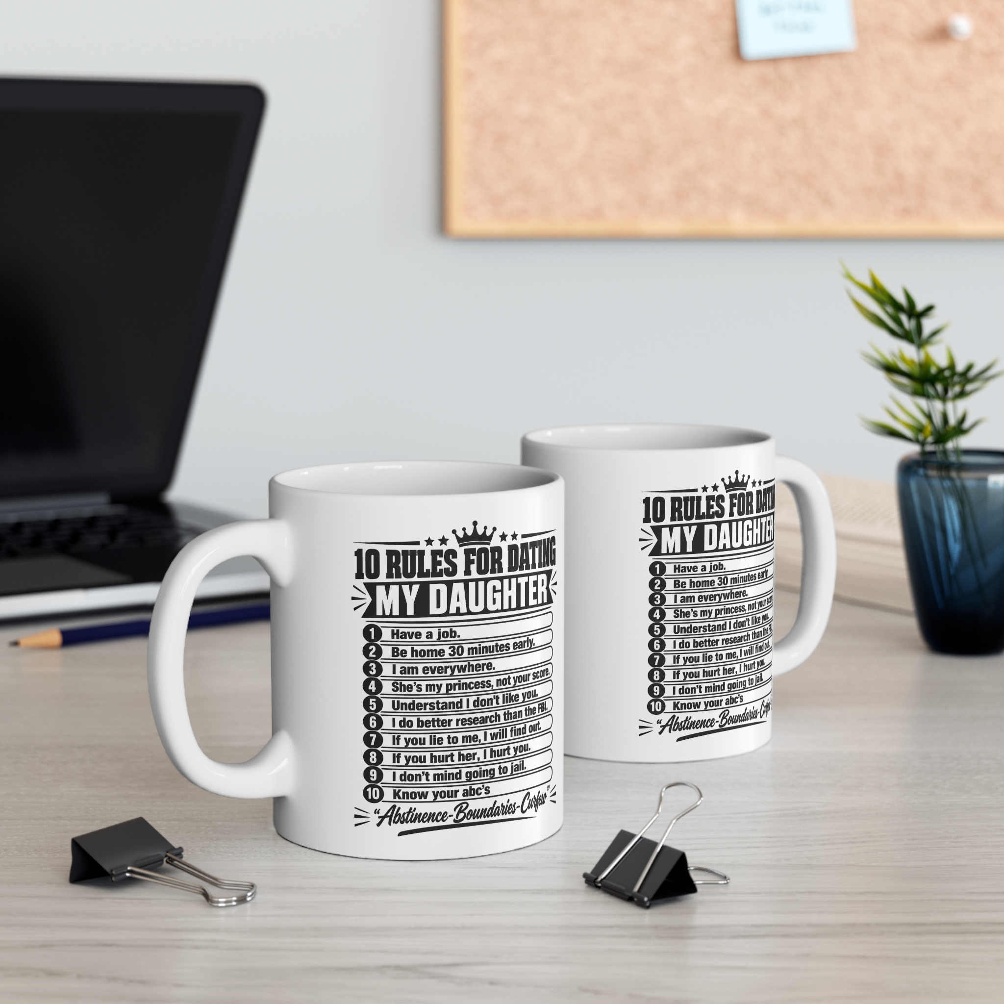 10 Rules For Dating My Daughter funny dad mug by RudeCuppa