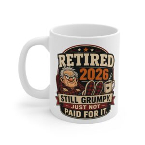 Retired 2026 Still Grumpy –  Funny Retirement Ceramic Mug, (11oz)
